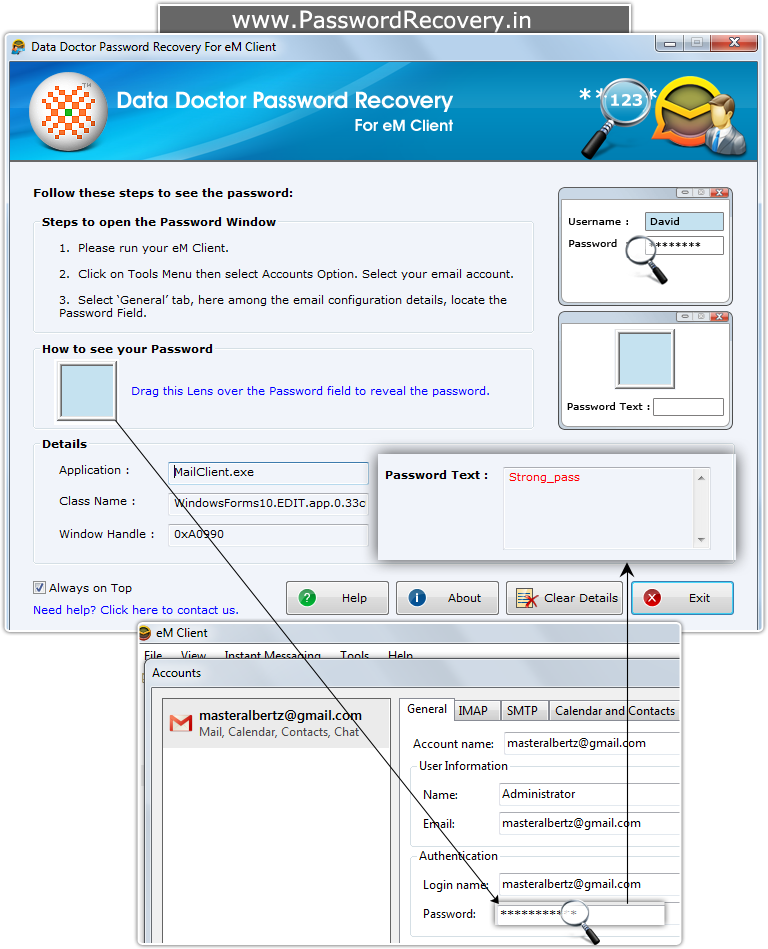 Password Recovery Software For eM Client